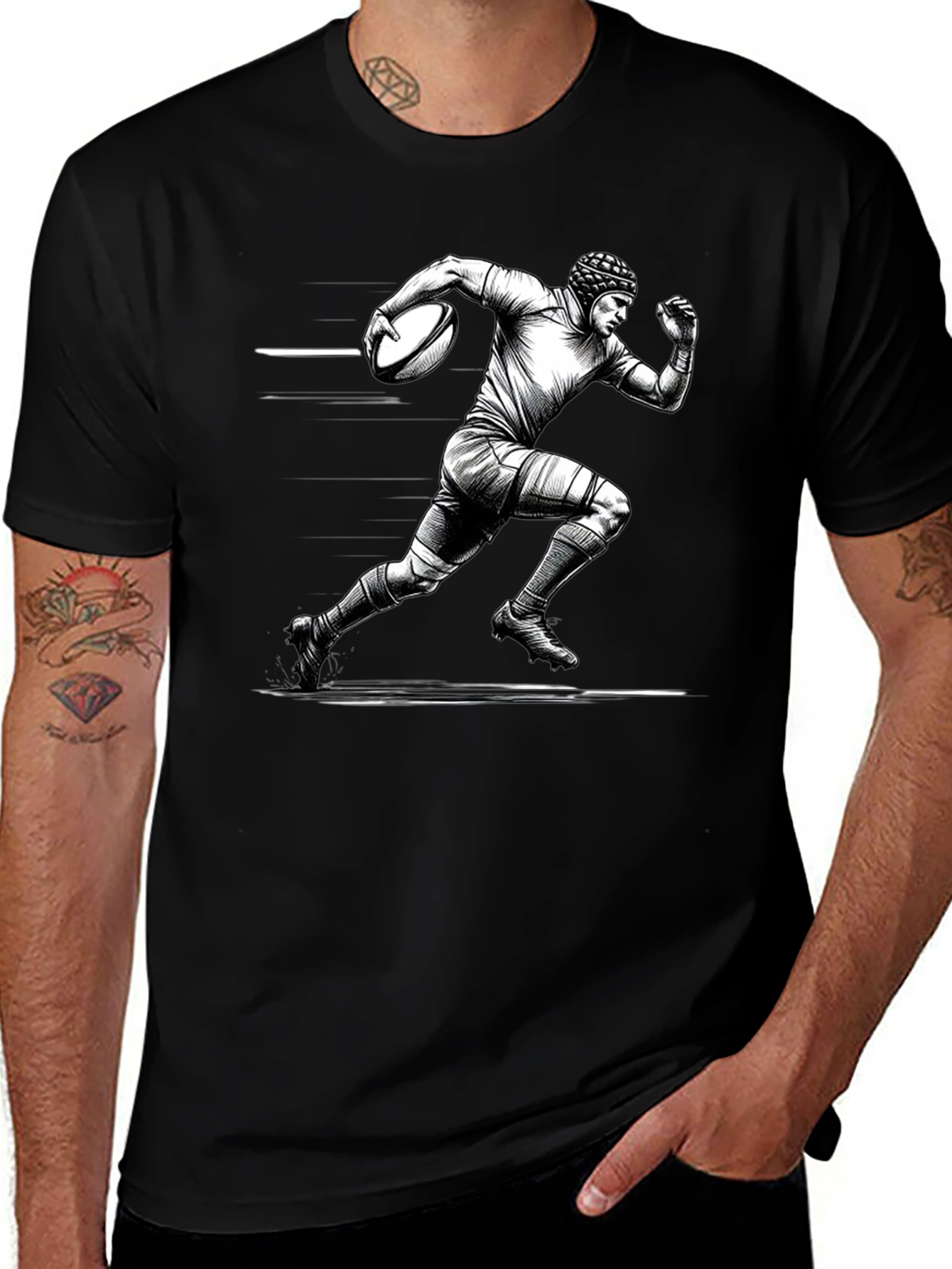 Rugby Player Graphic T-Shirt