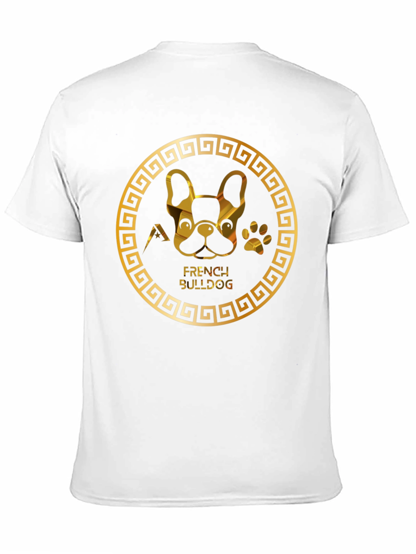 French Bulldog Gold Graphic Black T-Shirt