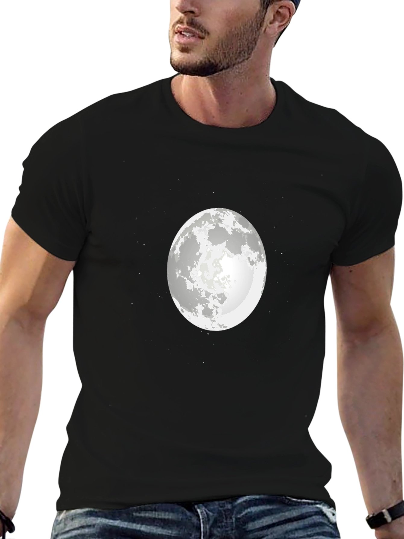 Moon Graphic Black T-Shirt