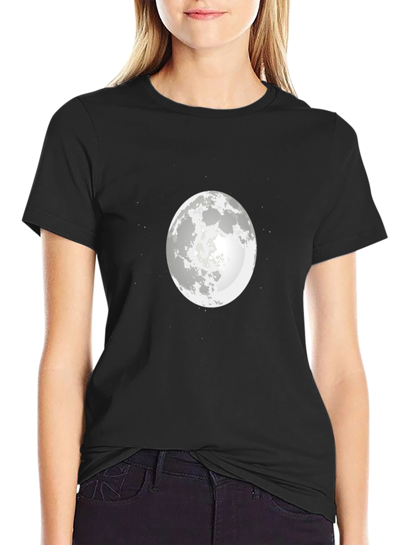 Moon Graphic Black T-Shirt