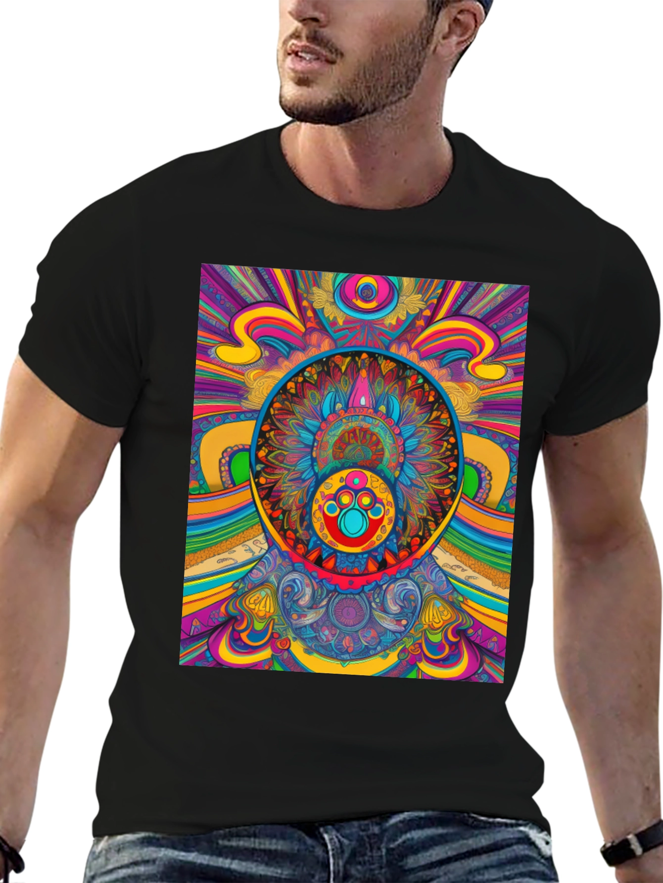 Psychedelic Mandala T-Shirt - Vibrant Graphic Tee