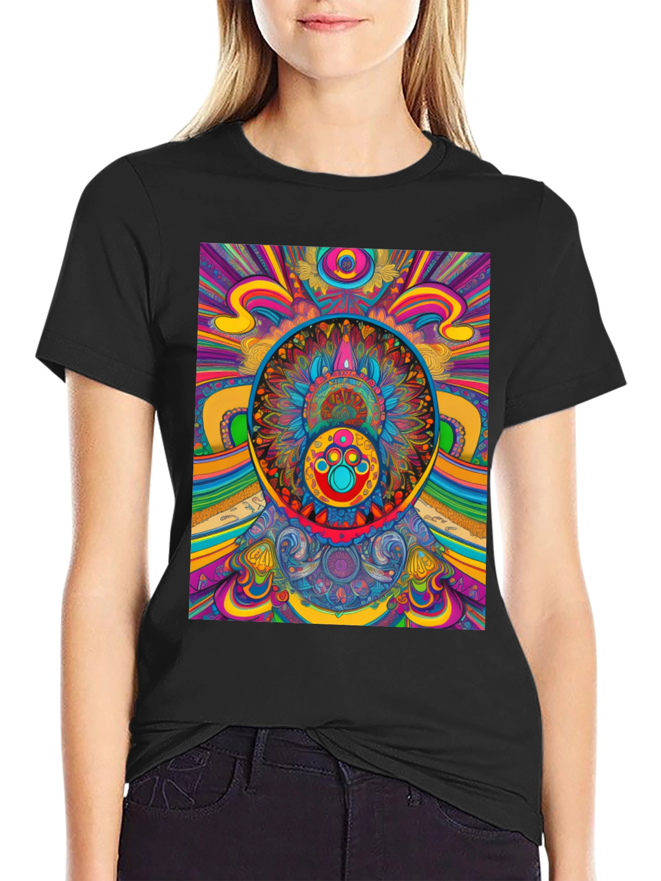 Psychedelic Mandala T-Shirt - Vibrant Graphic Tee