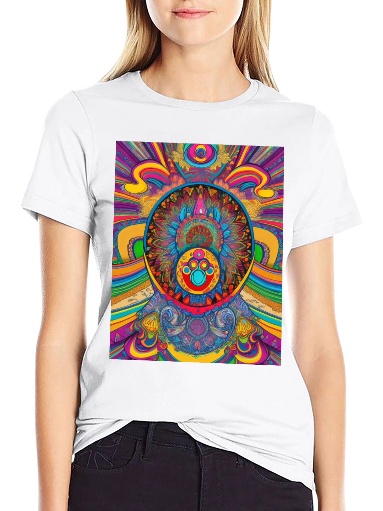 Psychedelic Mandala T-Shirt - Vibrant Graphic Tee