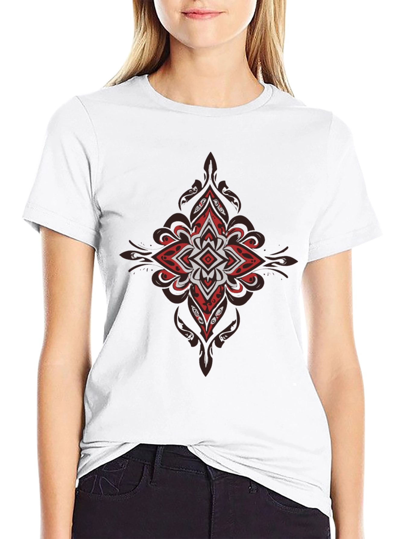 Abstract Mandala Black Tee