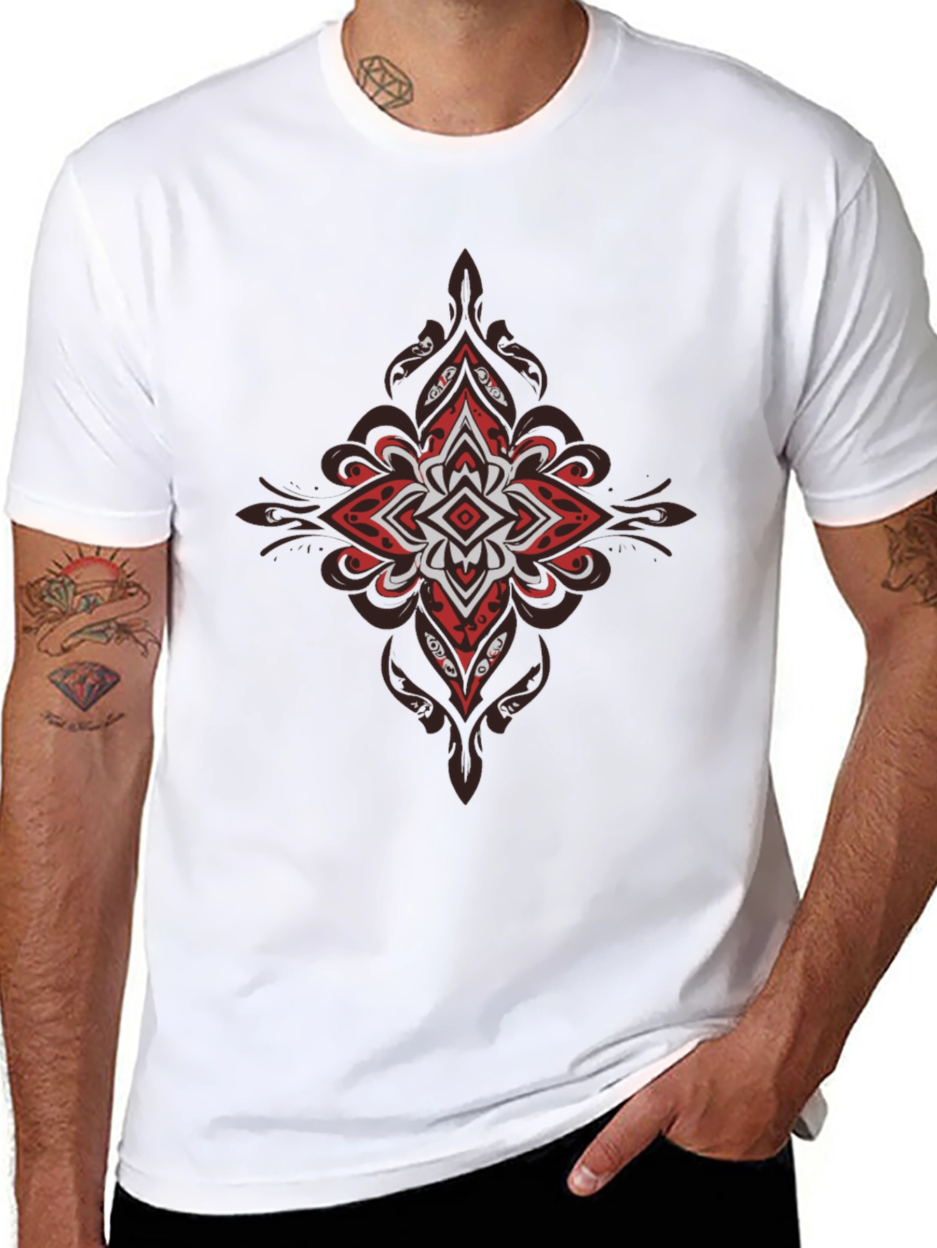 Abstract Mandala Black Tee