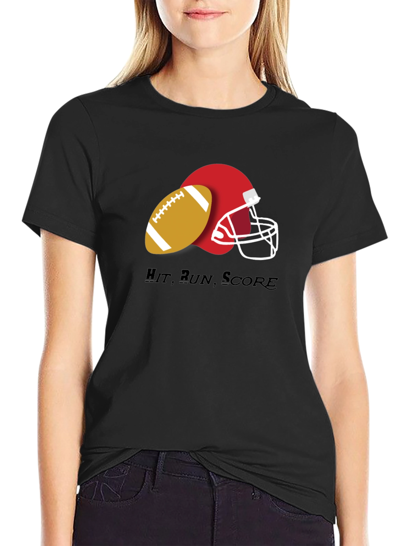 Hit Run Score Football T-Shirt