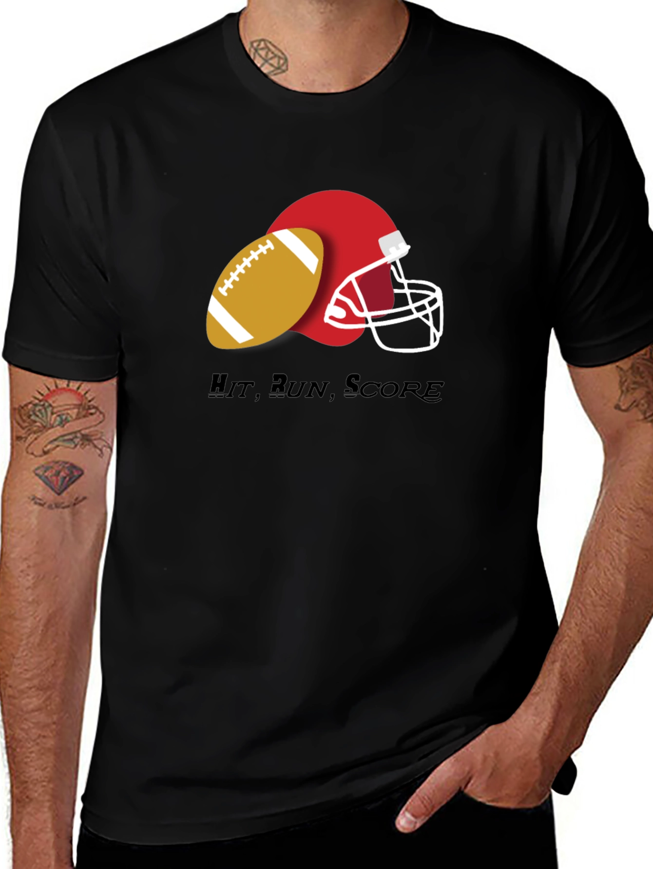 Hit Run Score Football T-Shirt