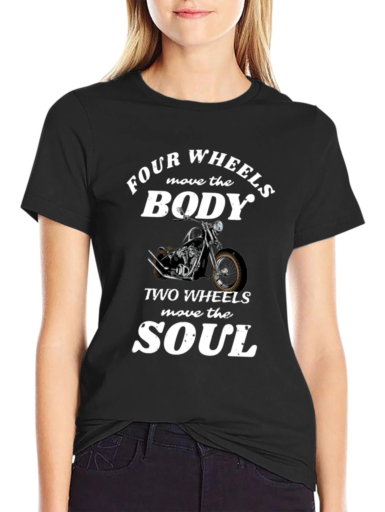 Four Wheels Body Two Wheels Soul Graphic T-Shirt