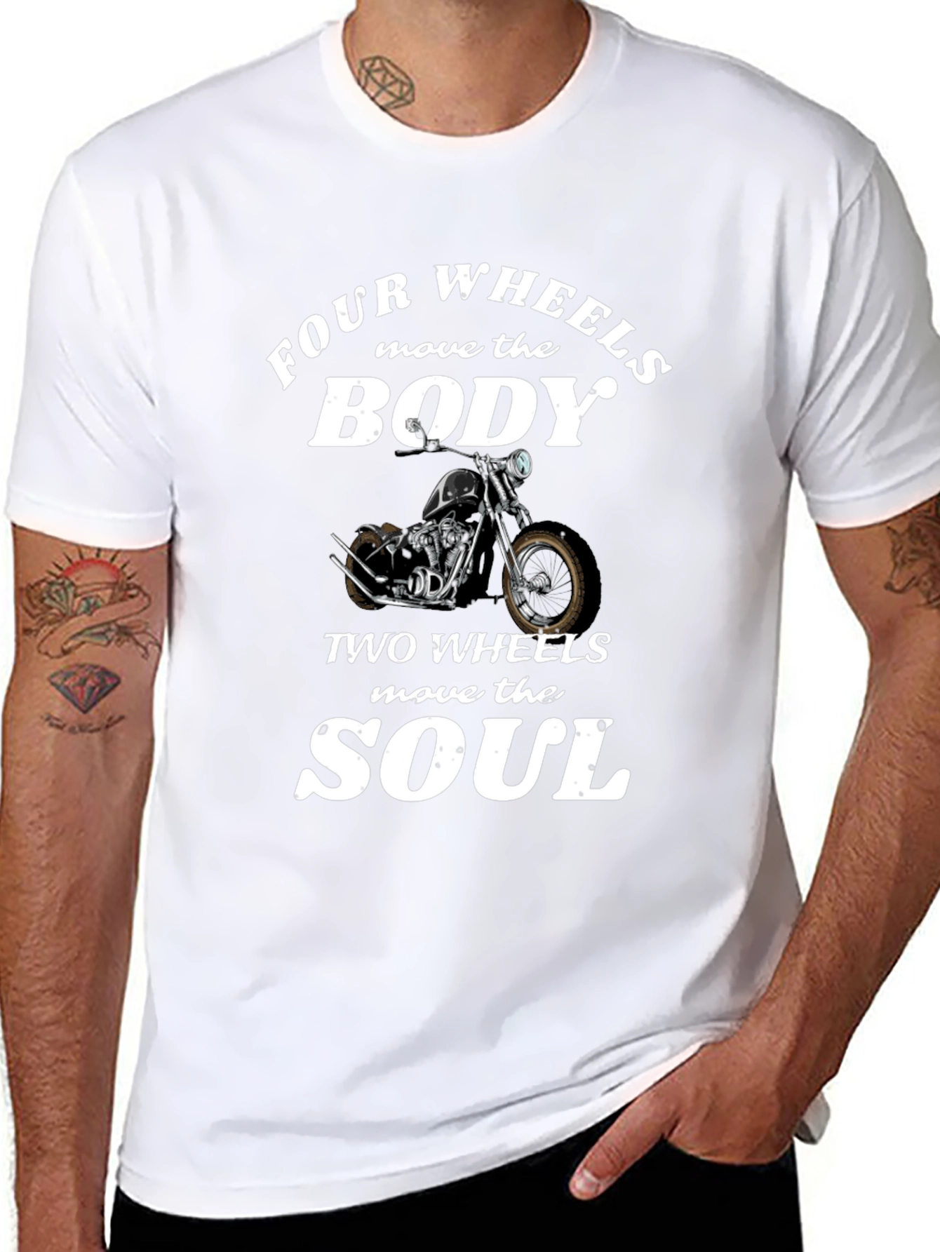 Four Wheels Body Two Wheels Soul Graphic T-Shirt