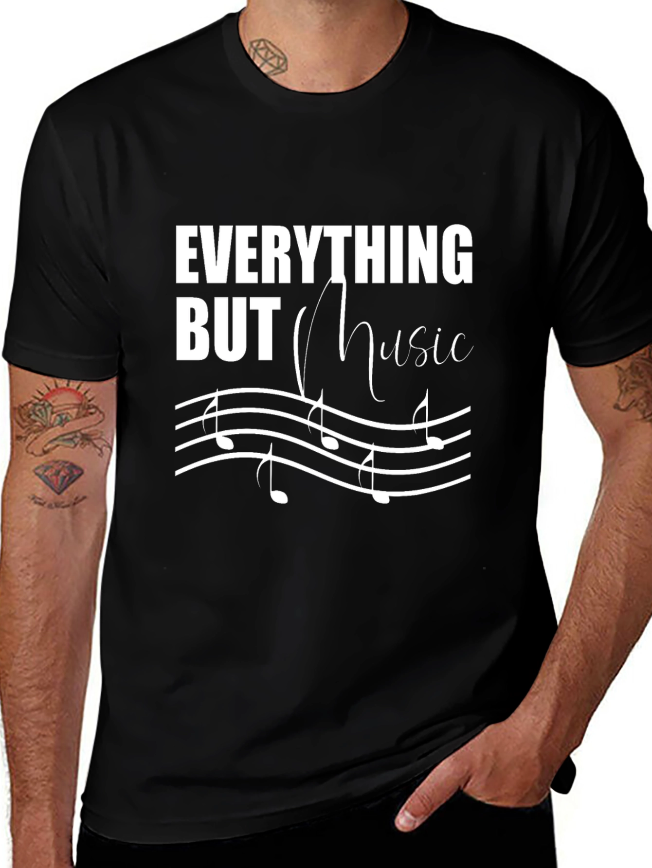 Everything But Music Graphic Tee - Black
