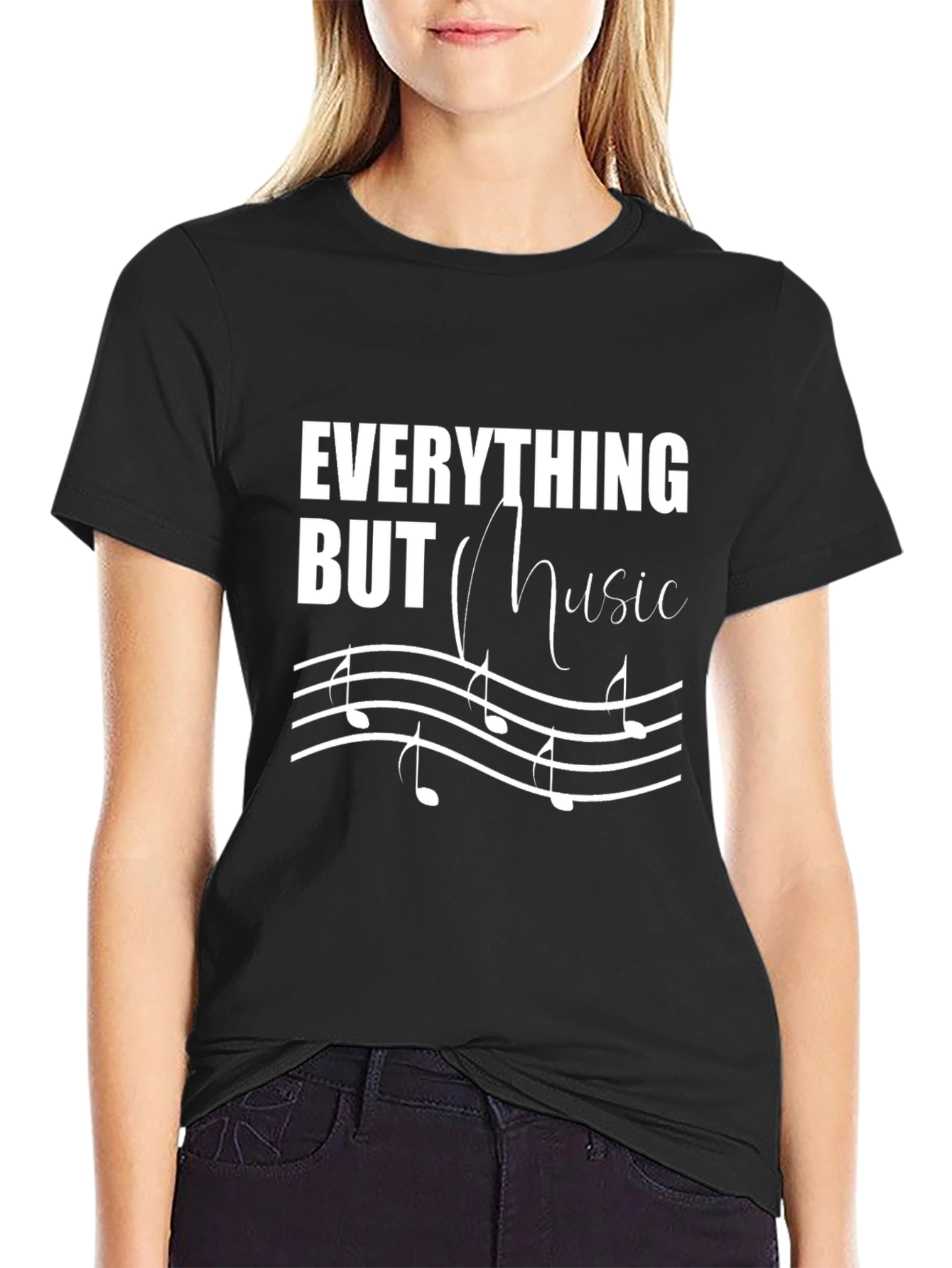 Everything But Music Graphic Tee - Black