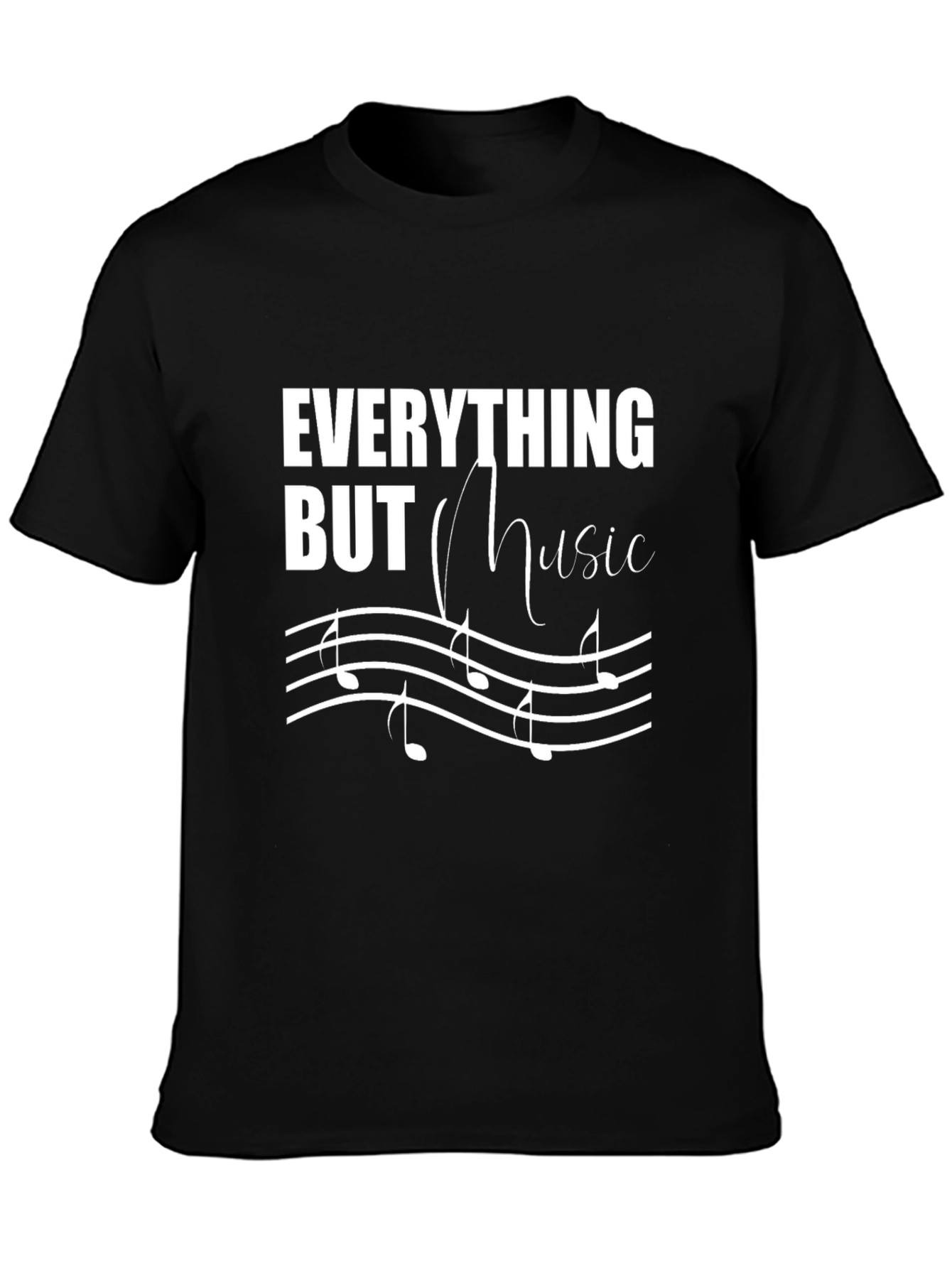Everything But Music Graphic Tee - Black