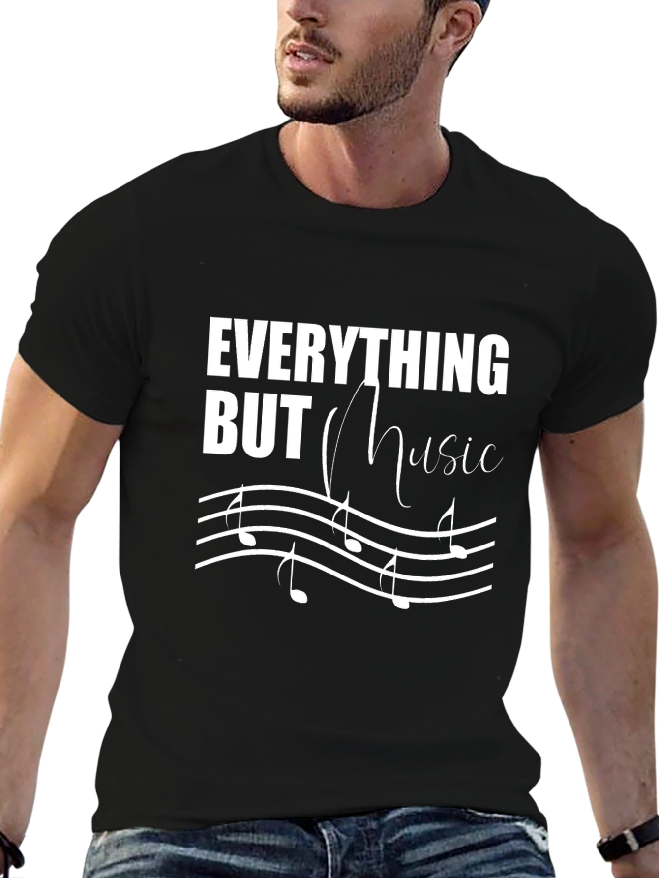 Everything But Music Graphic Tee - Black