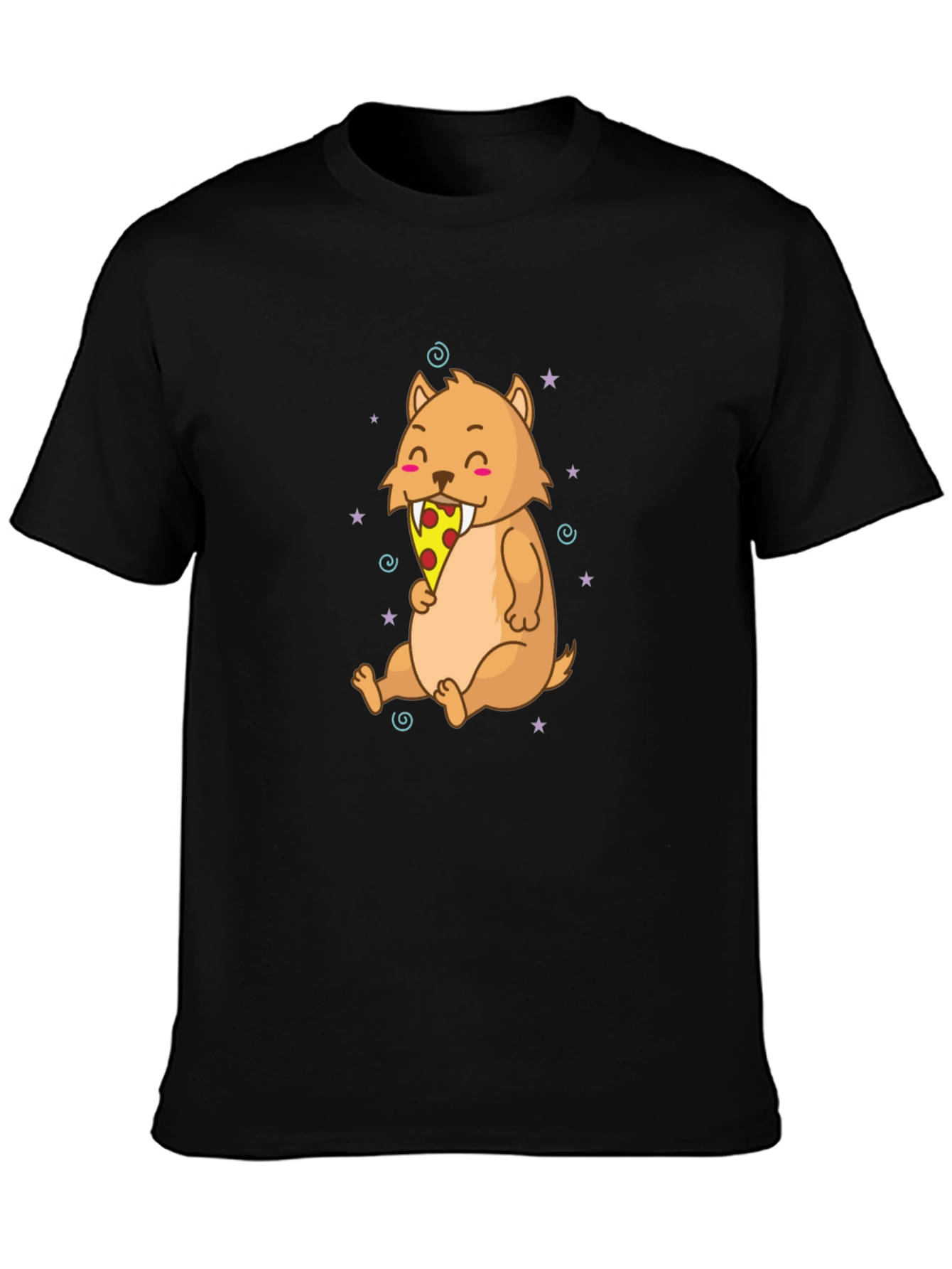 Pizza Eating Cartoon T-Shirt