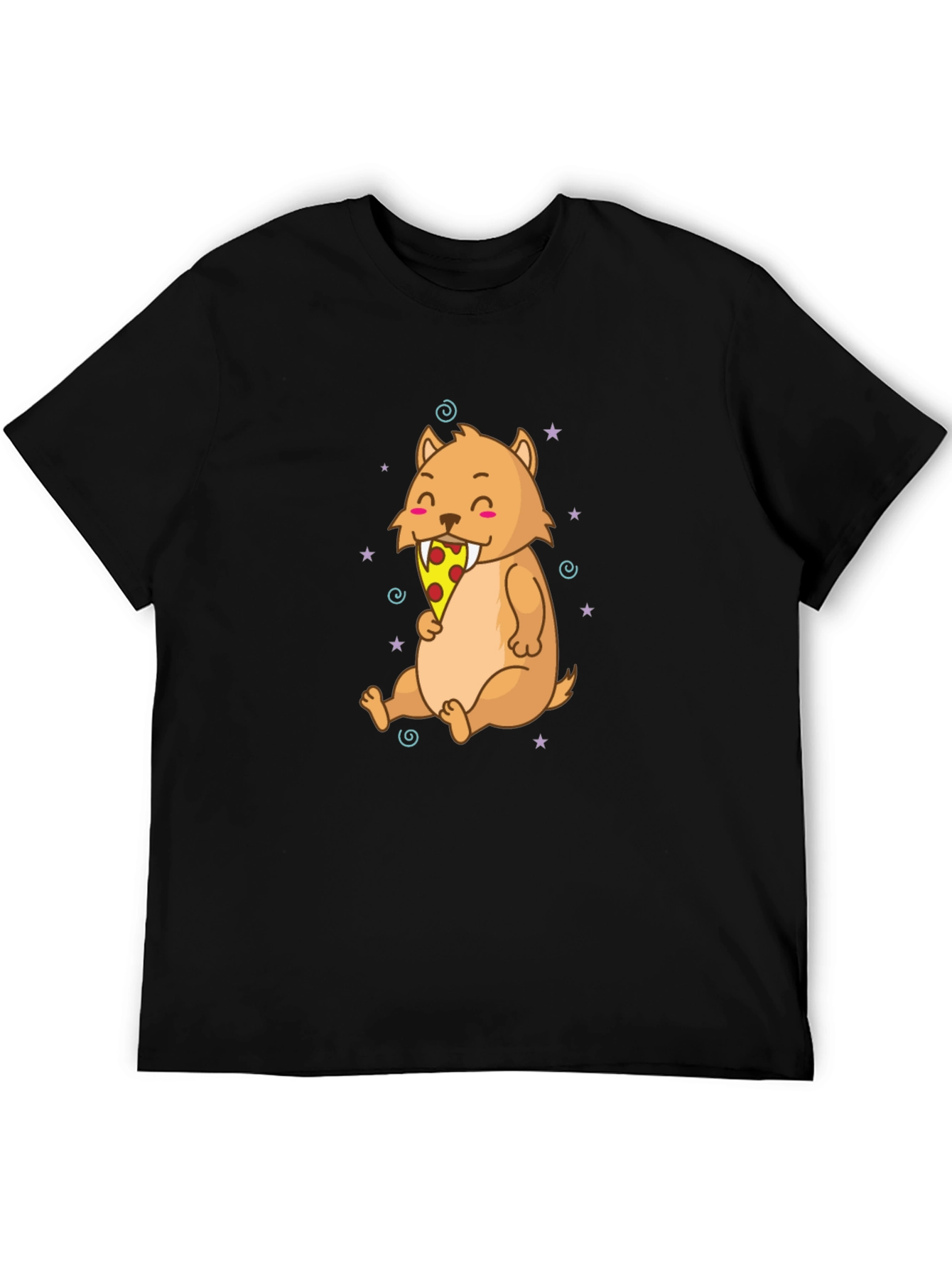 Pizza Eating Cartoon T-Shirt