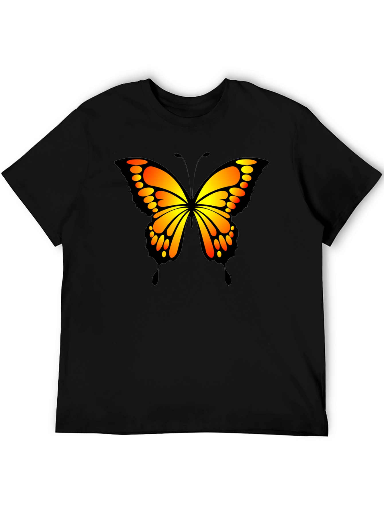 Butterfly Graphic Tee - Bold & Vibrant Black Shirt