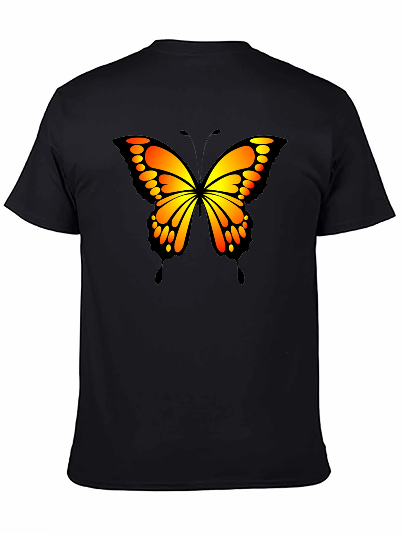 Butterfly Graphic Tee - Bold & Vibrant Black Shirt