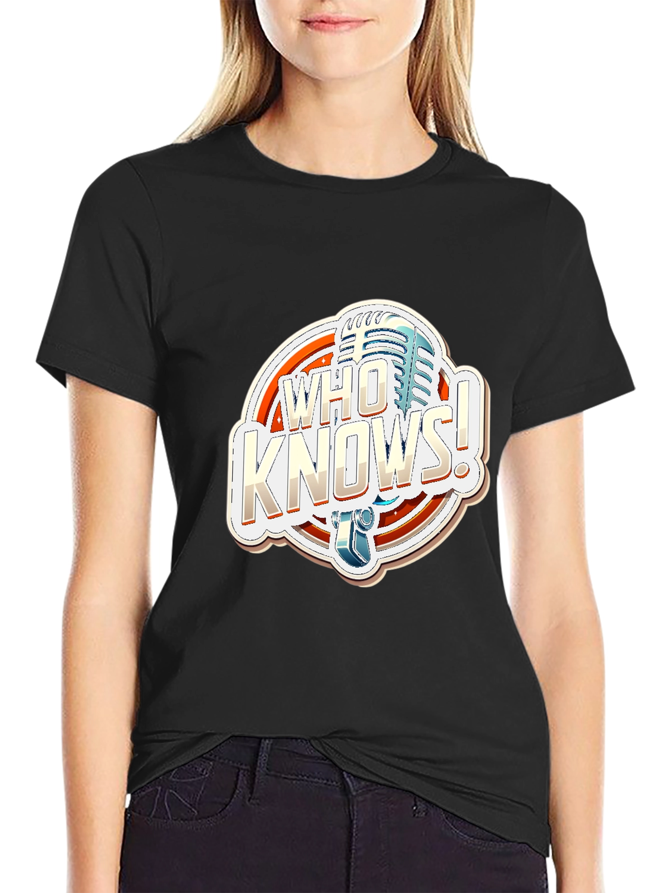 Who Knows Podcast T-Shirt Black