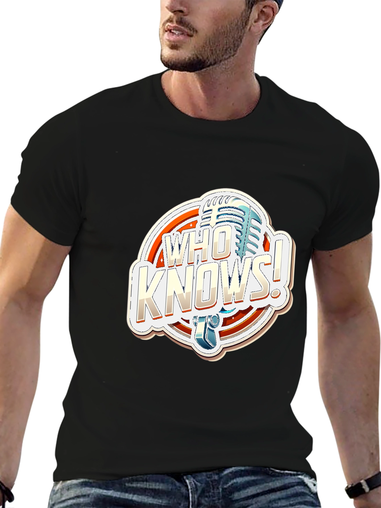 Who Knows Podcast T-Shirt Black
