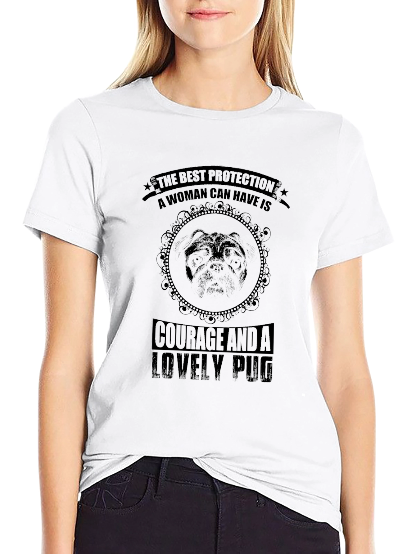 Courageous Pug T-Shirt - Best Protection