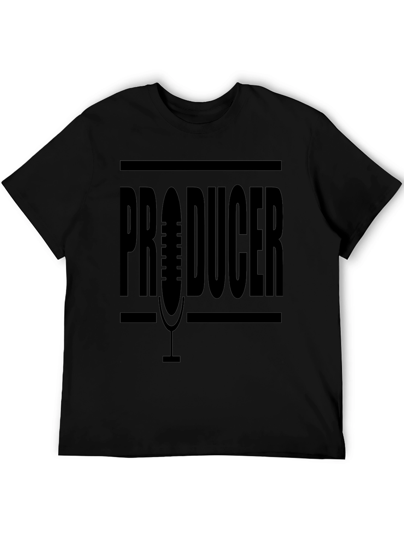 Producer Microphone Graphic Black T-Shirt