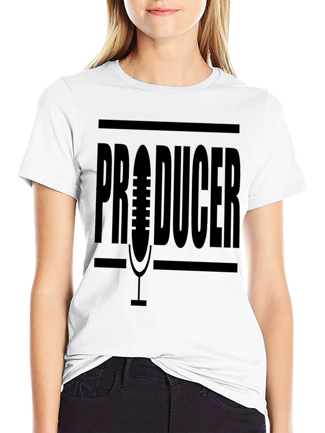 Producer Microphone Graphic Black T-Shirt