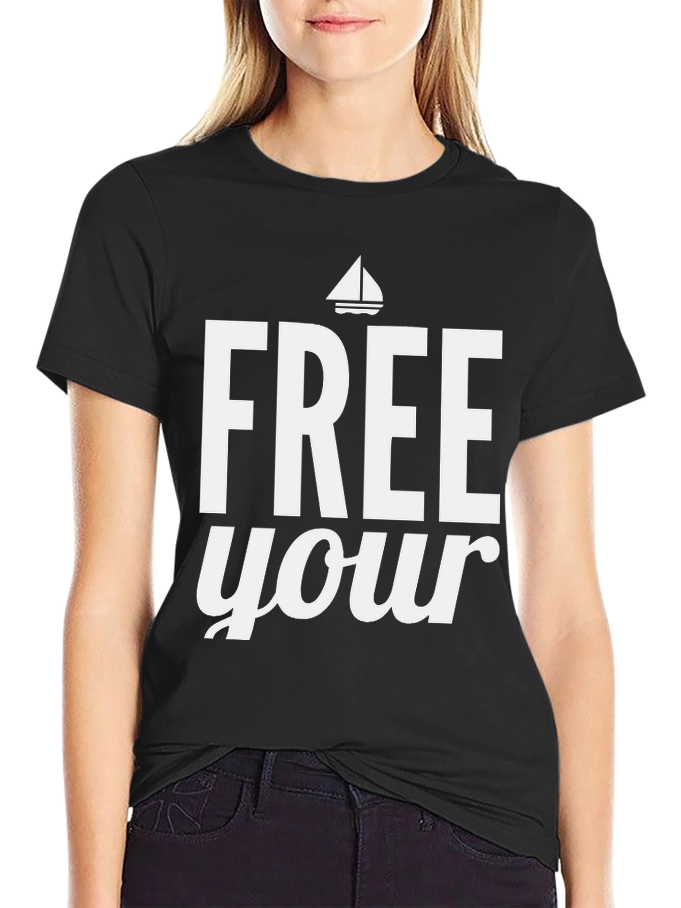 Free Your Mind Graphic Tee - Black Cotton T-Shirt