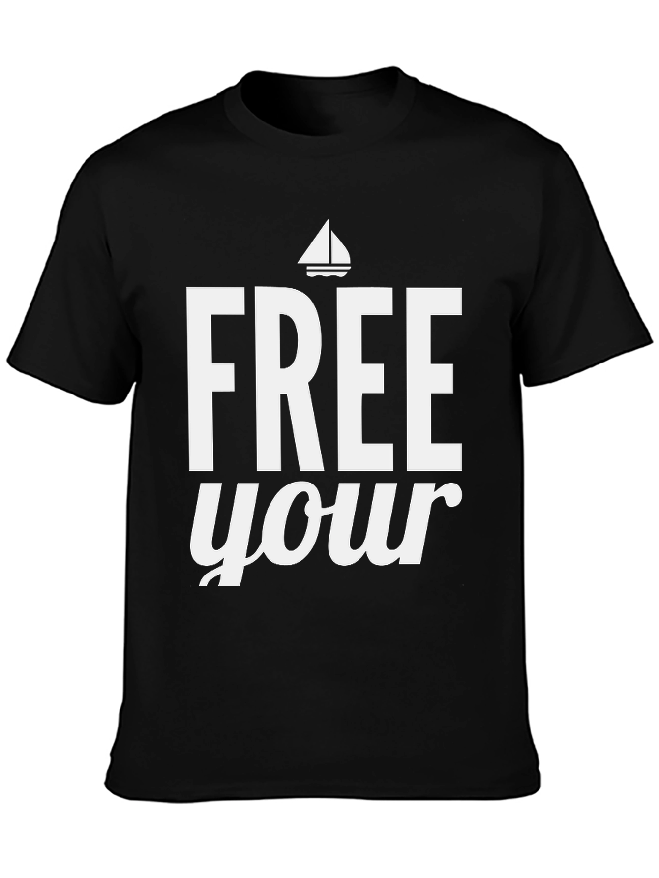 Free Your Mind Graphic Tee - Black Cotton T-Shirt