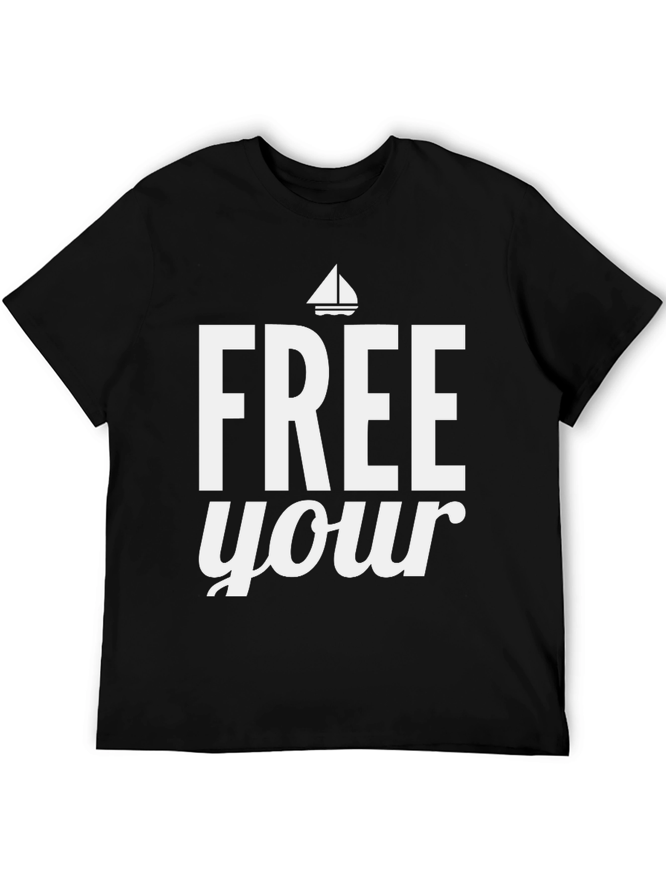 Free Your Mind Graphic Tee - Black Cotton T-Shirt