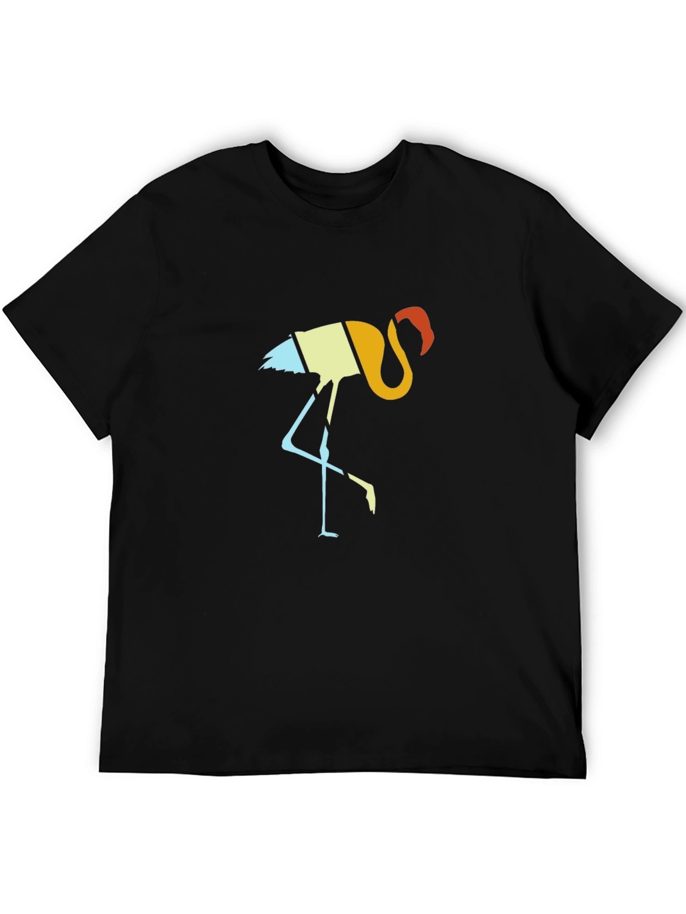 Retro Flamingo Graphic Tee - Black
