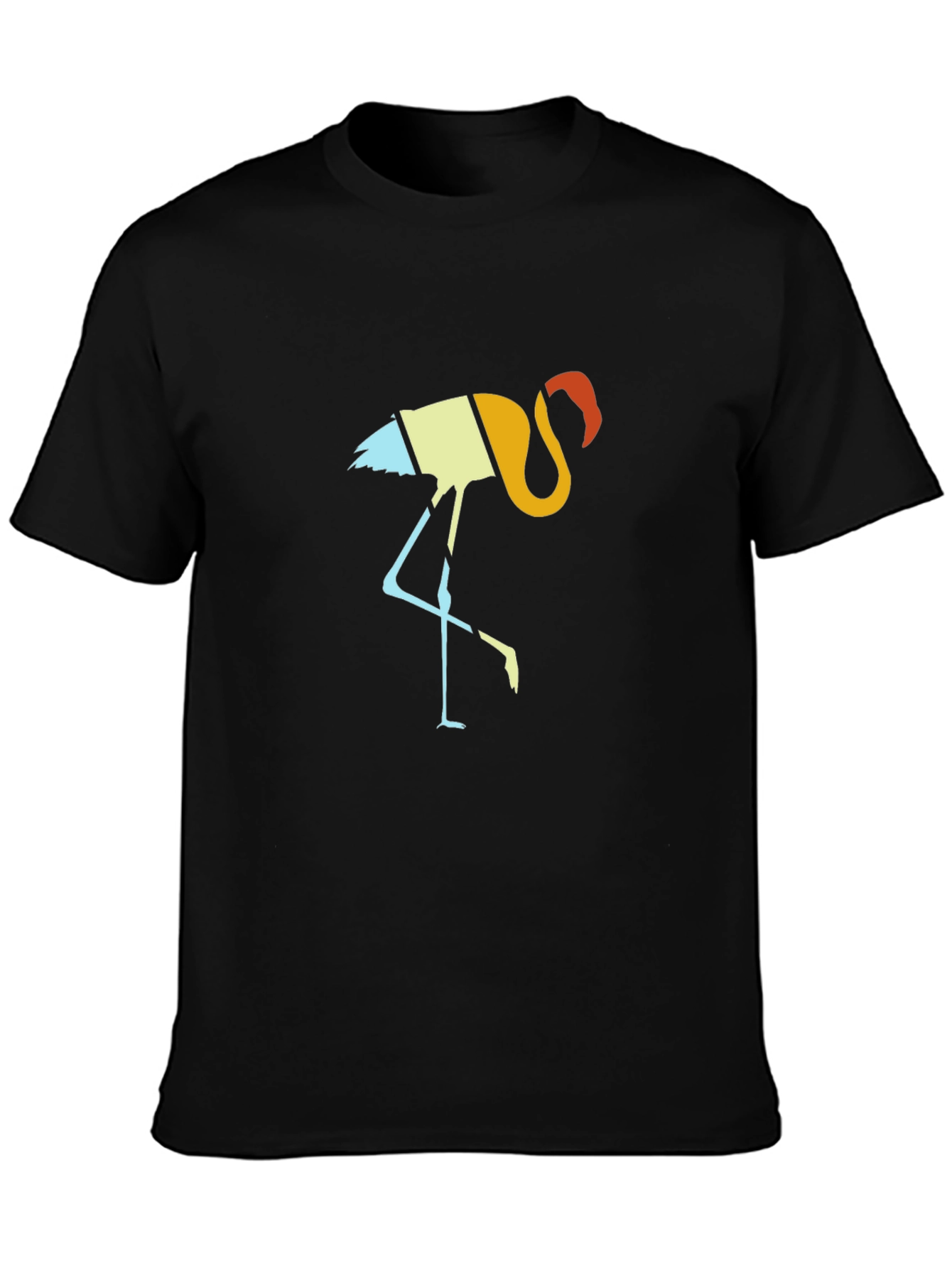 Retro Flamingo Graphic Tee - Black