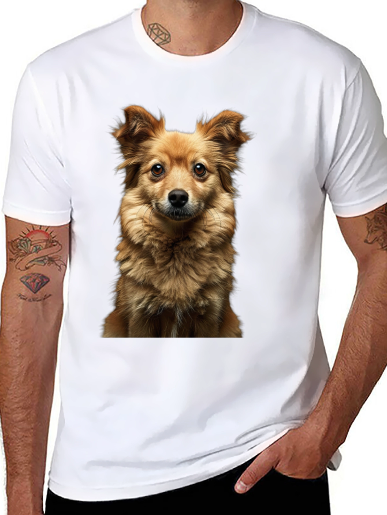 Dog Breed Graphic Print Black T-Shirt
