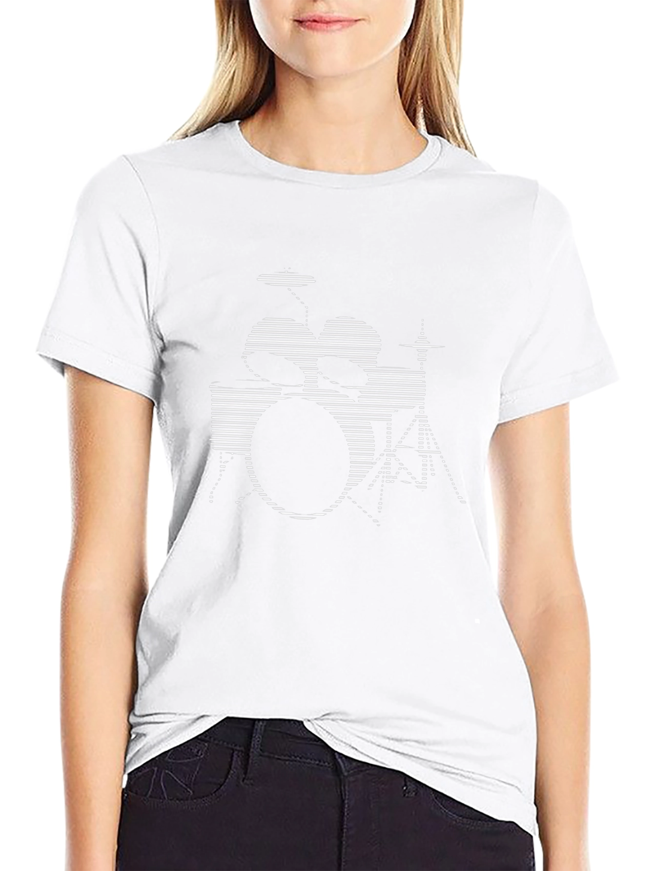 Drum Set Graphic T-Shirt - Black Cotton Tee