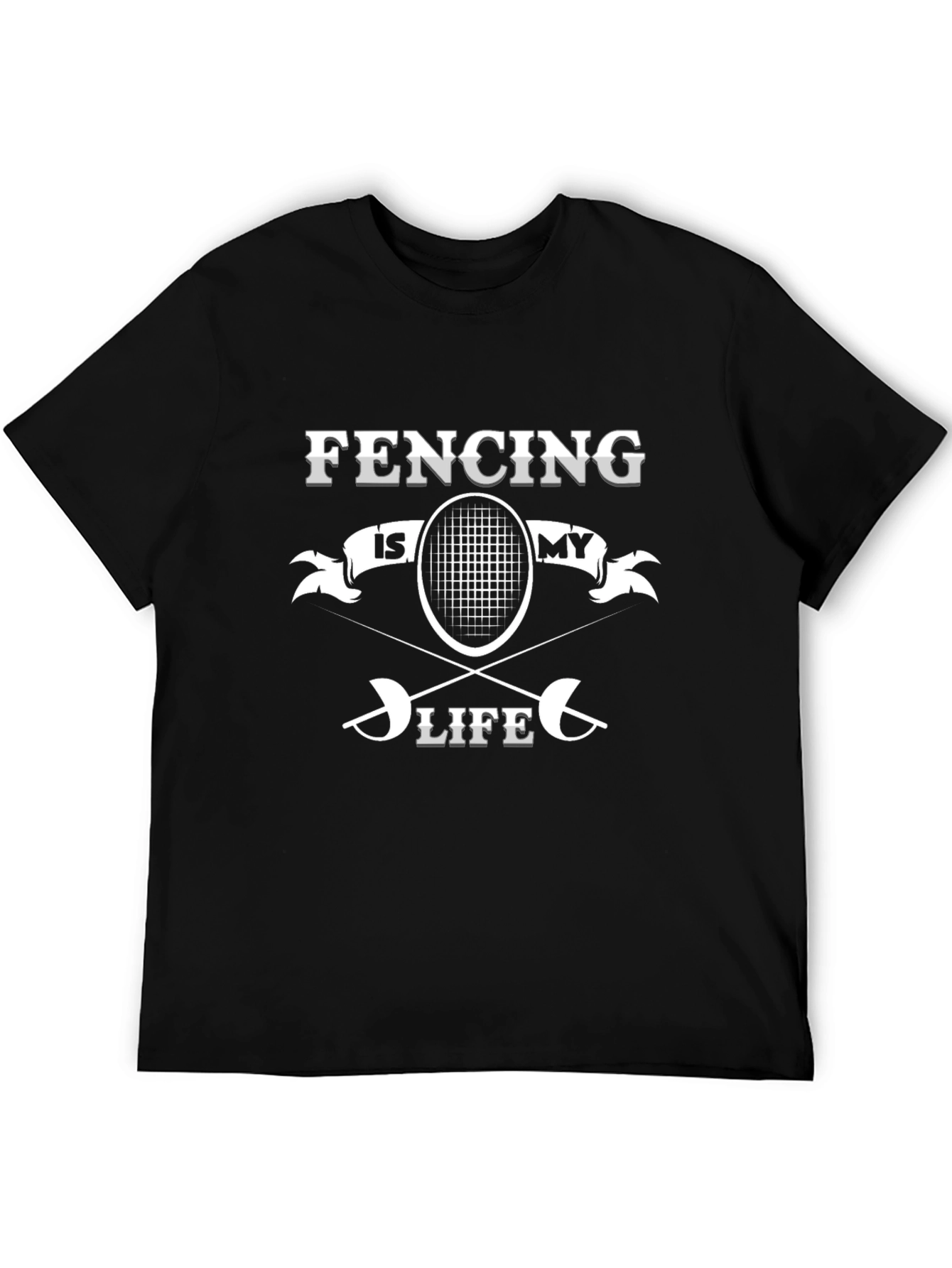 Fencing Is My Life Black Graphic Tee