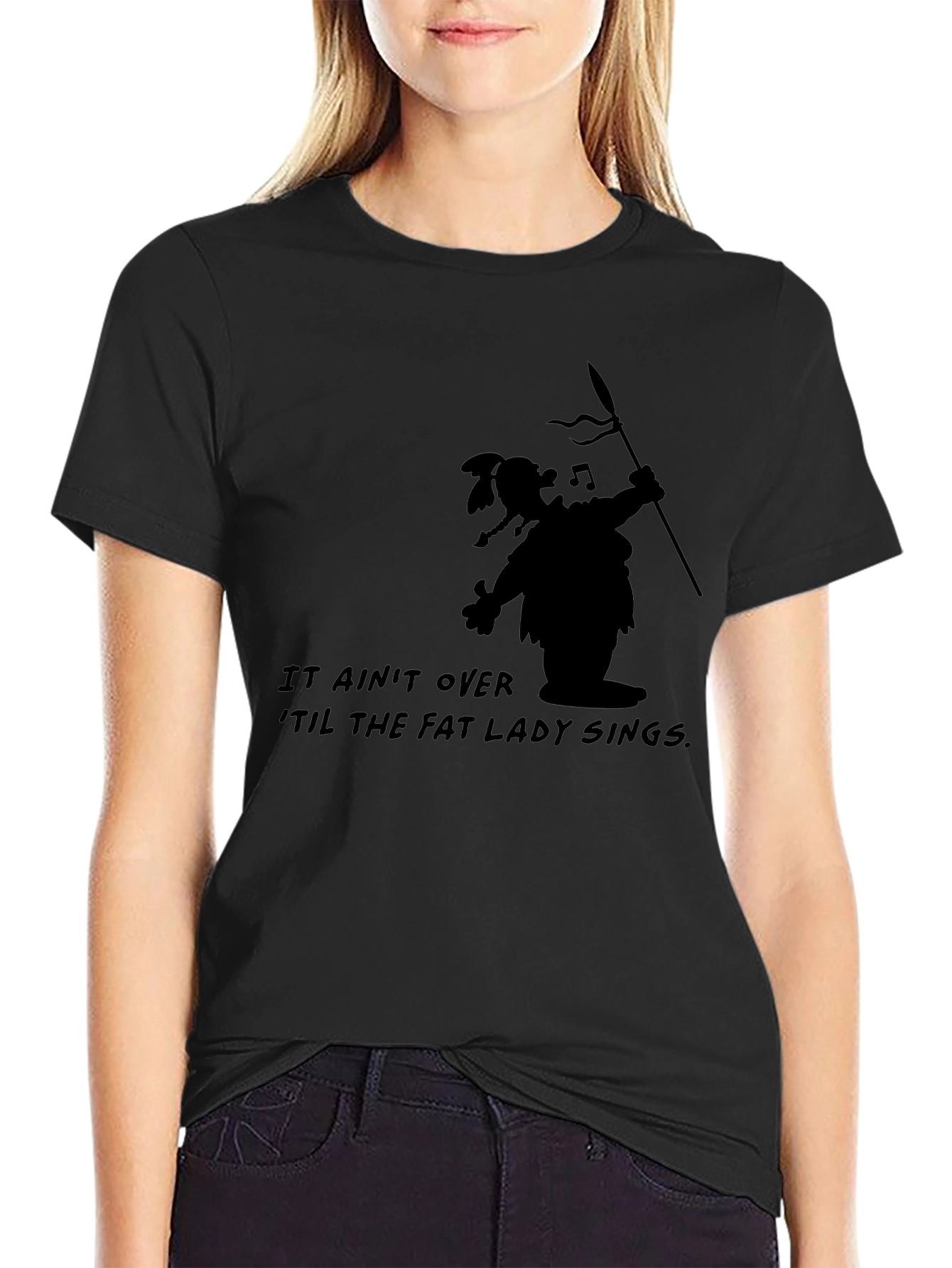 It Aint Over Tee - Funny Black T-Shirt