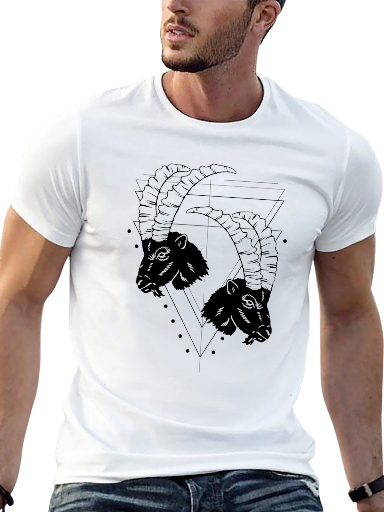 Black Goat Graphic Tee - Mens Fashion
