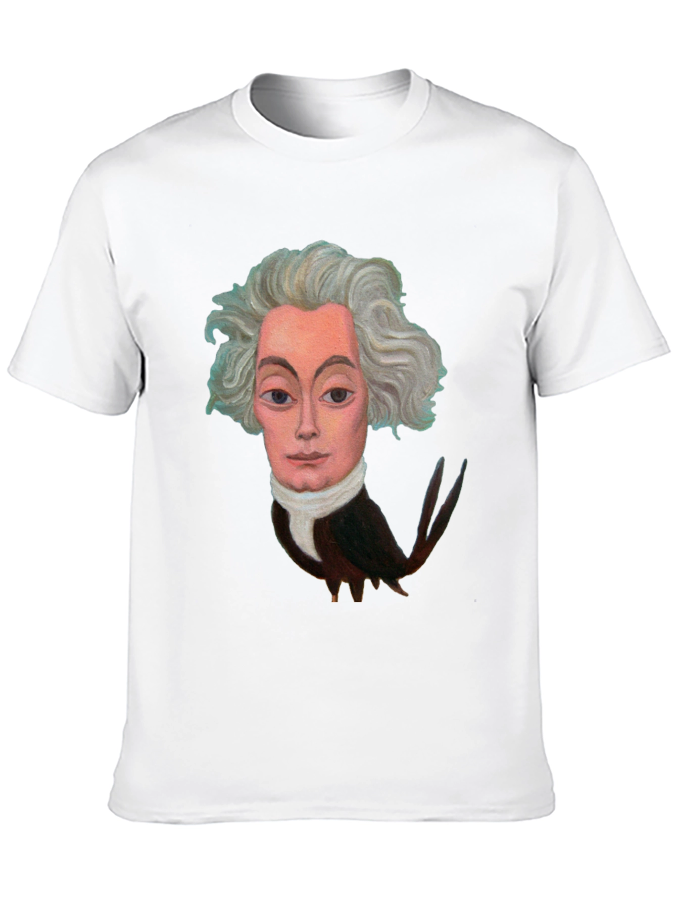Artistic Bird-Man Portrait Black T-Shirt
