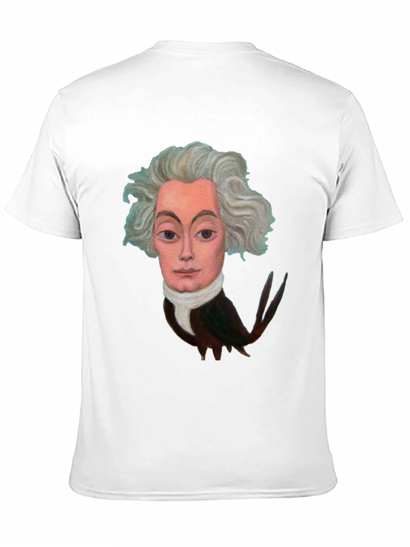 Artistic Bird-Man Portrait Black T-Shirt