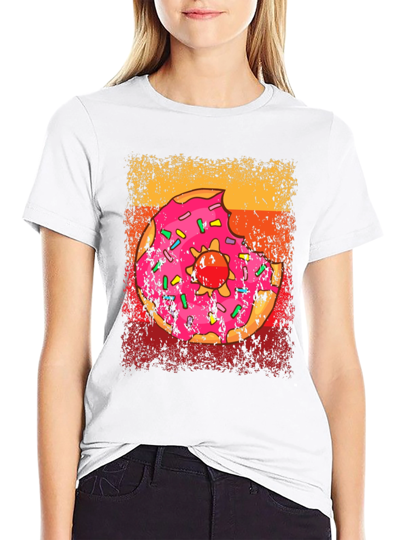 Donut Glazed Sprinkled Graphic T-Shirt