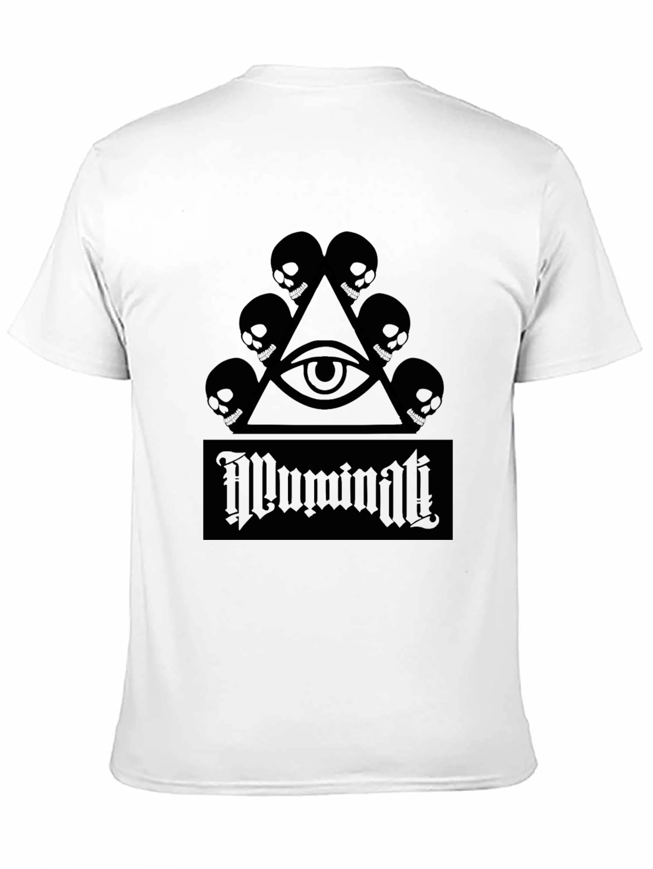 Illuminati Skull Graphic T-Shirt - Black