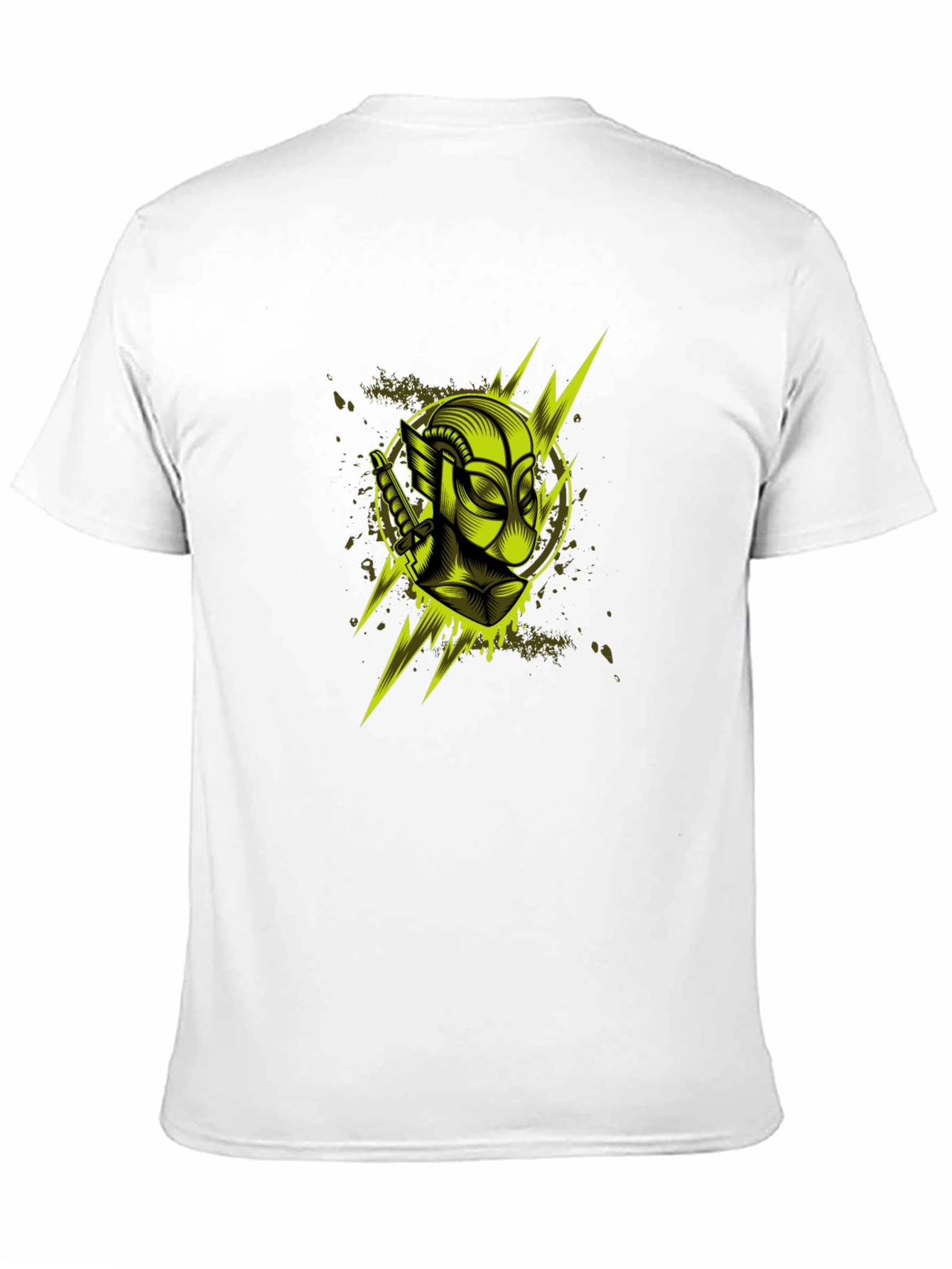 Mens Black Graphic T-Shirt: Neon Deadpool Design