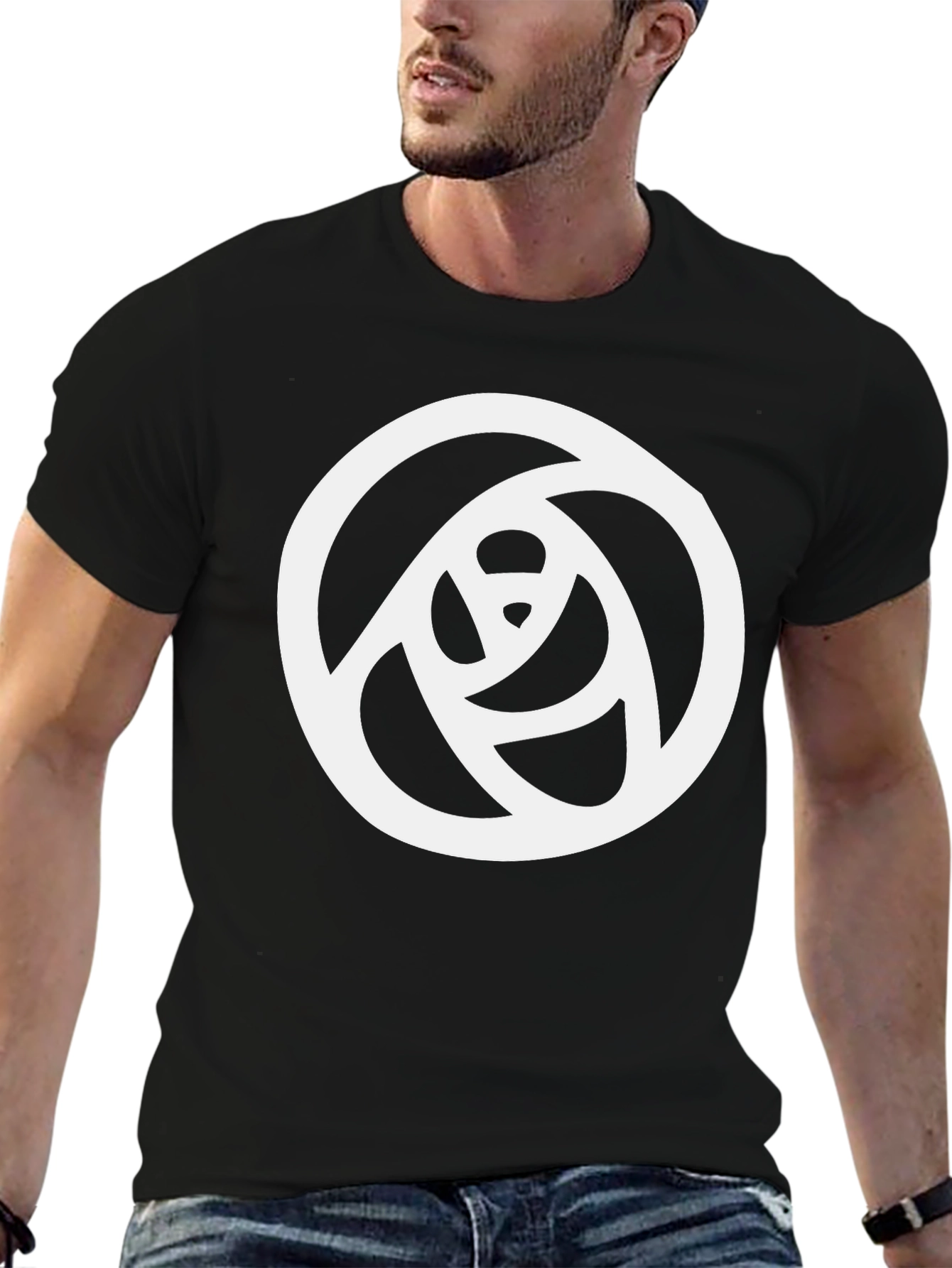 Abstract Rose Graphic Black T-Shirt