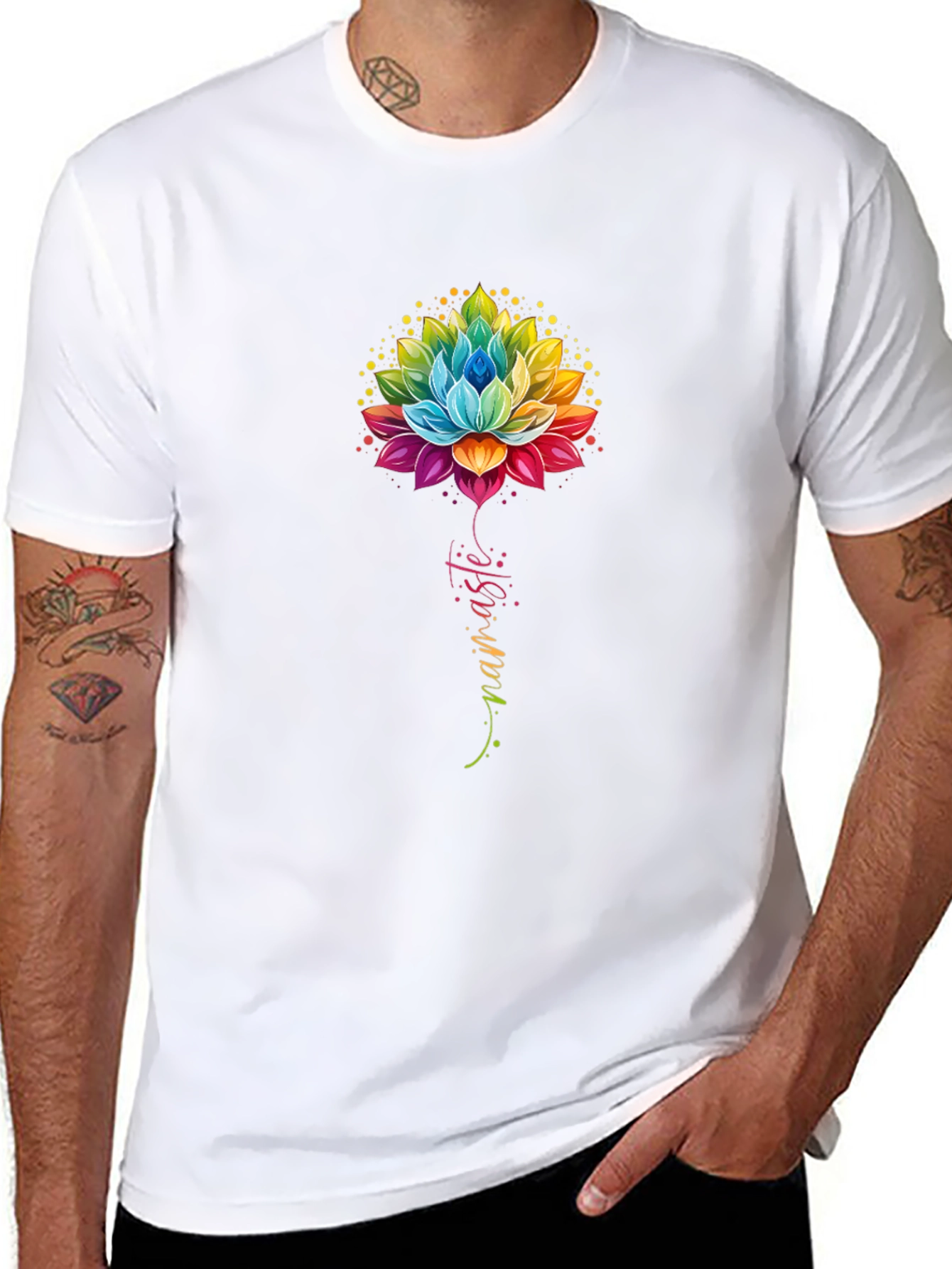 Namaste Lotus Flower Graphic T-Shirt