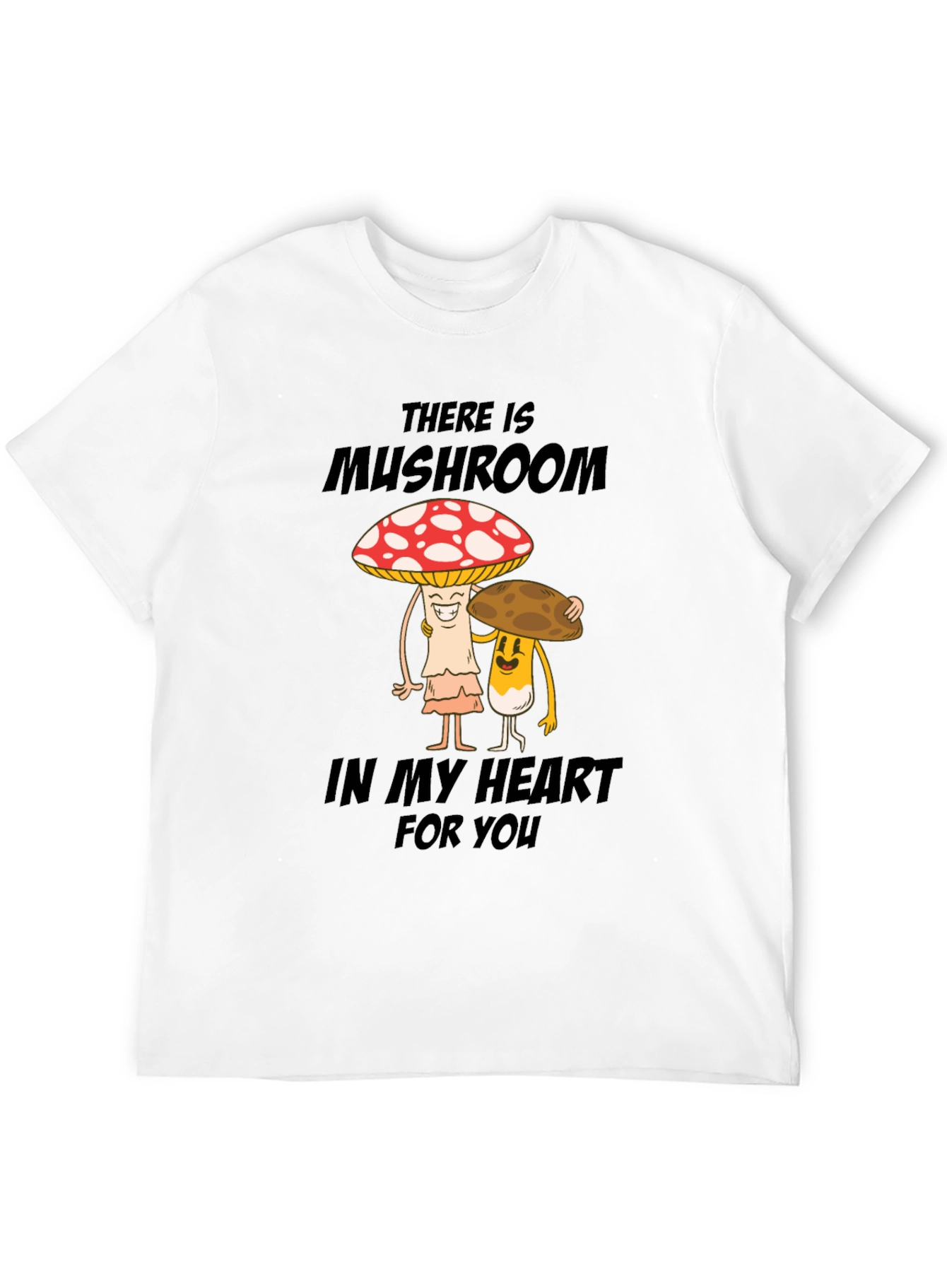 Mushroom Heart T-Shirt - Cute Cartoon Graphic Tee