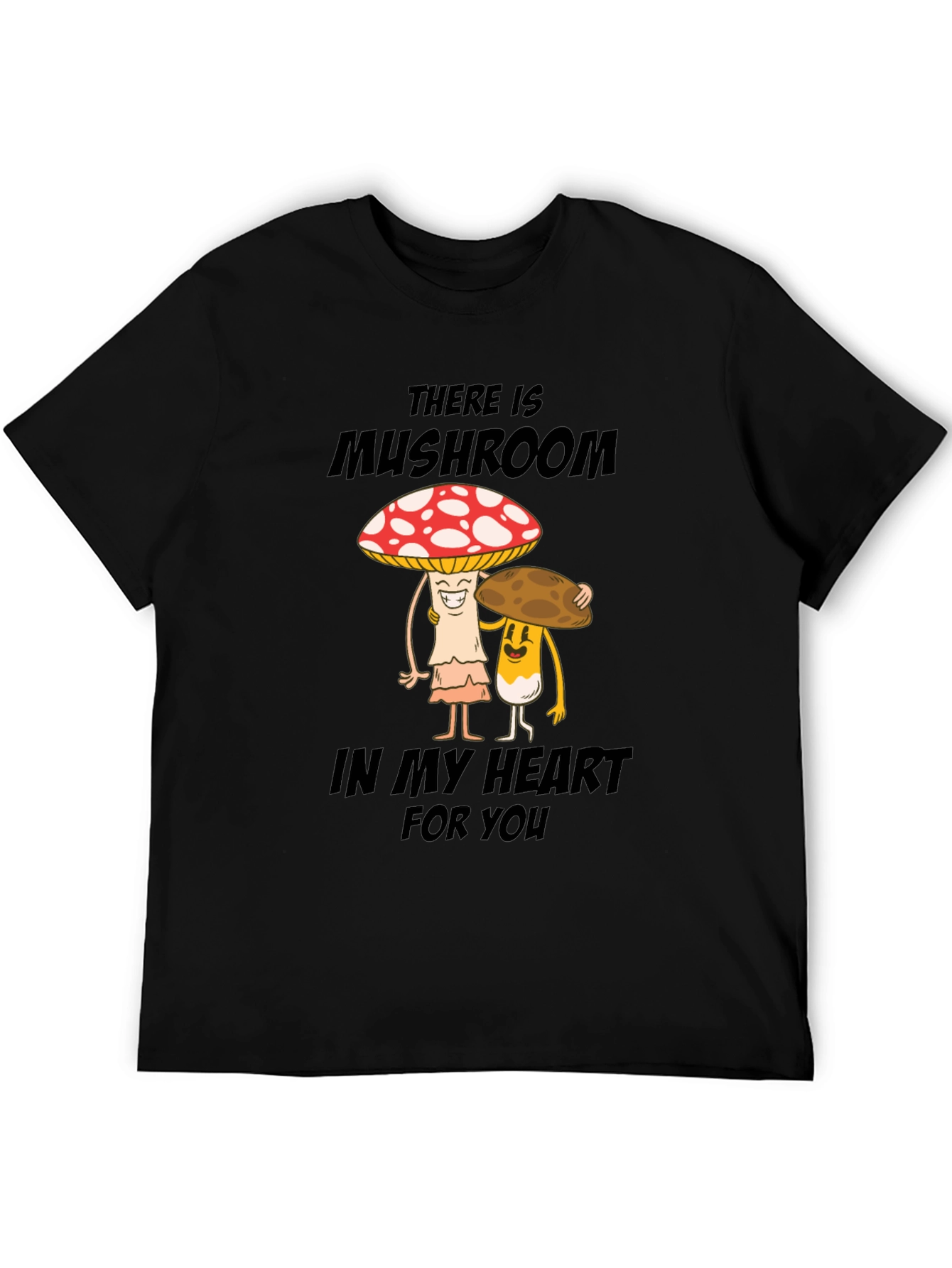 Mushroom Heart T-Shirt - Cute Cartoon Graphic Tee