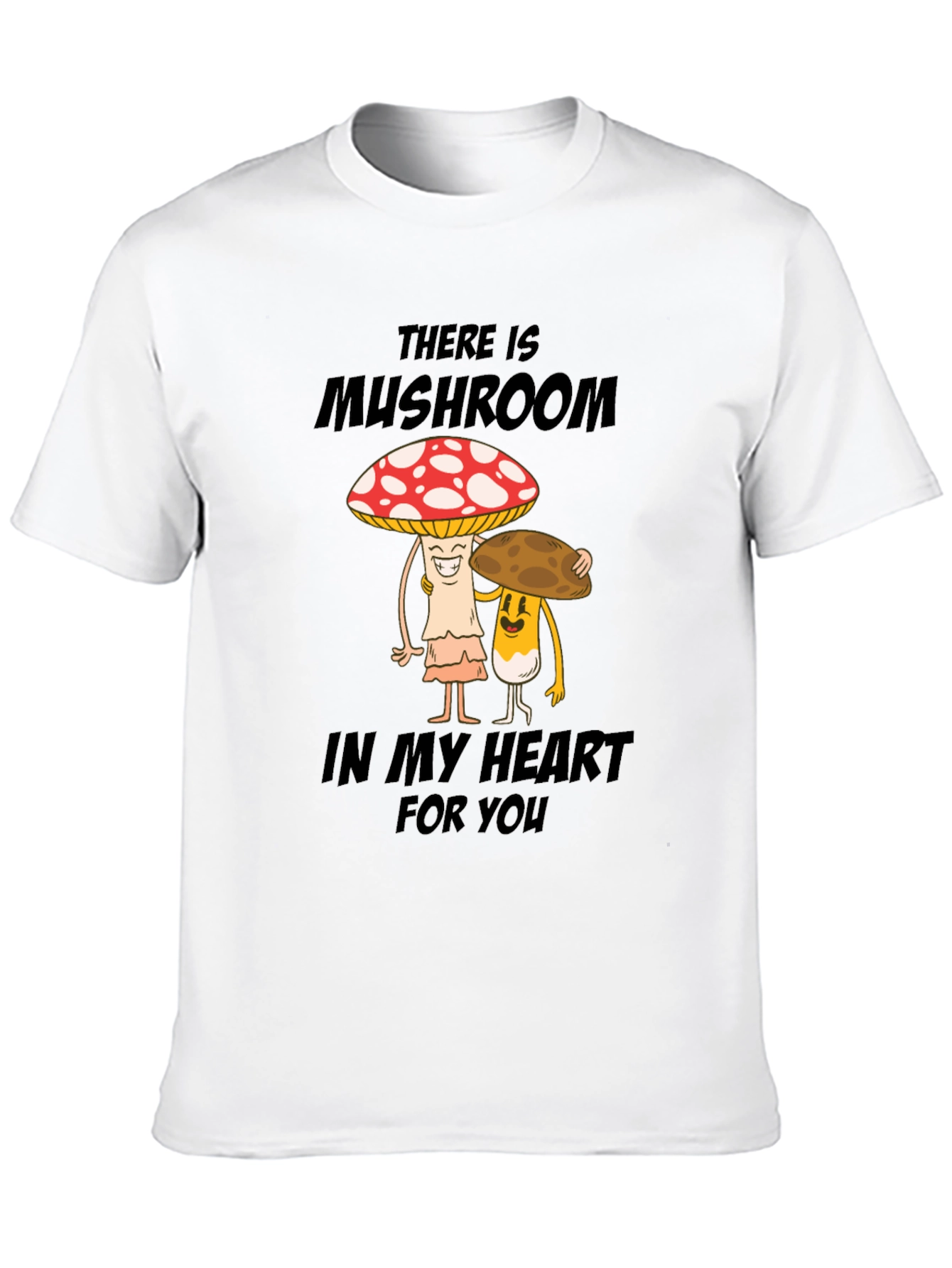 Mushroom Heart T-Shirt - Cute Cartoon Graphic Tee