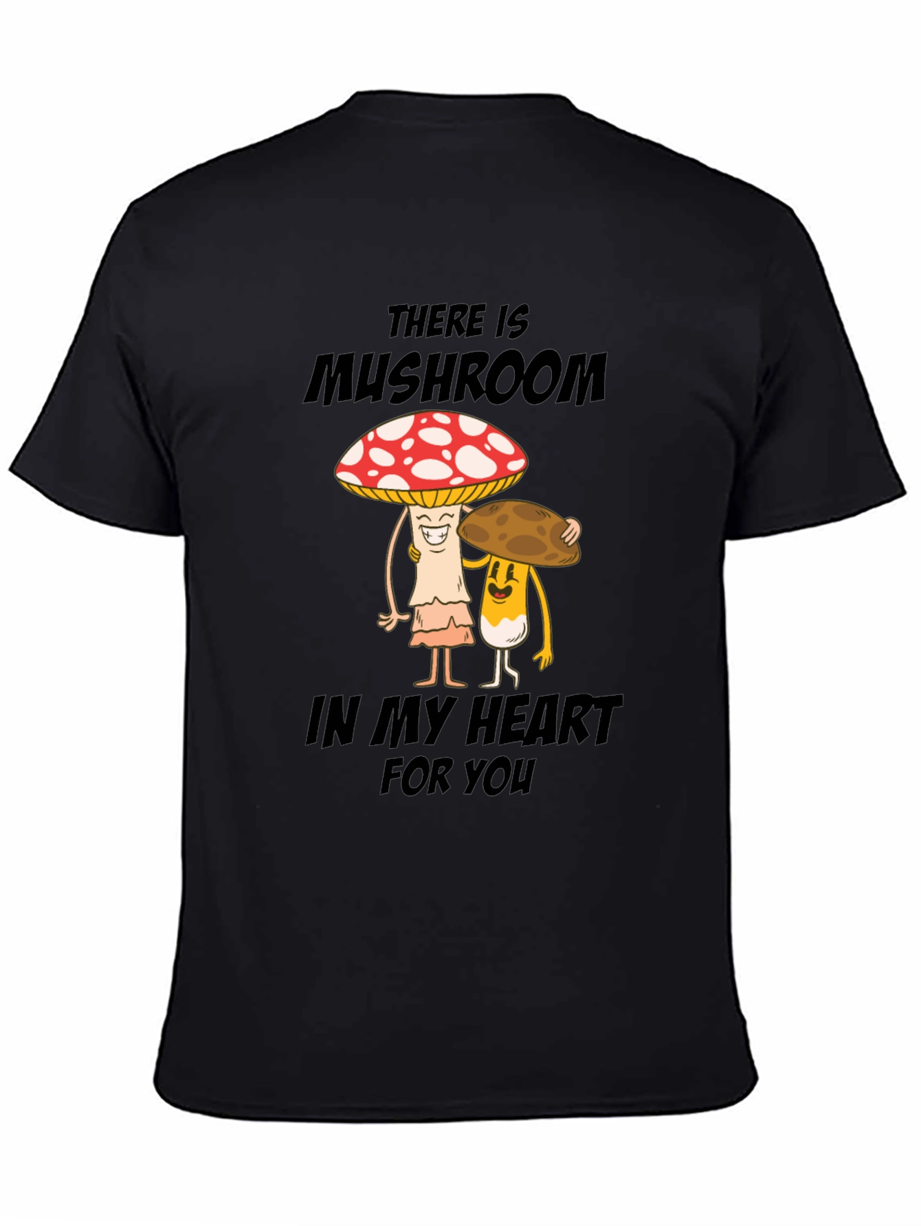 Mushroom Heart T-Shirt - Cute Cartoon Graphic Tee
