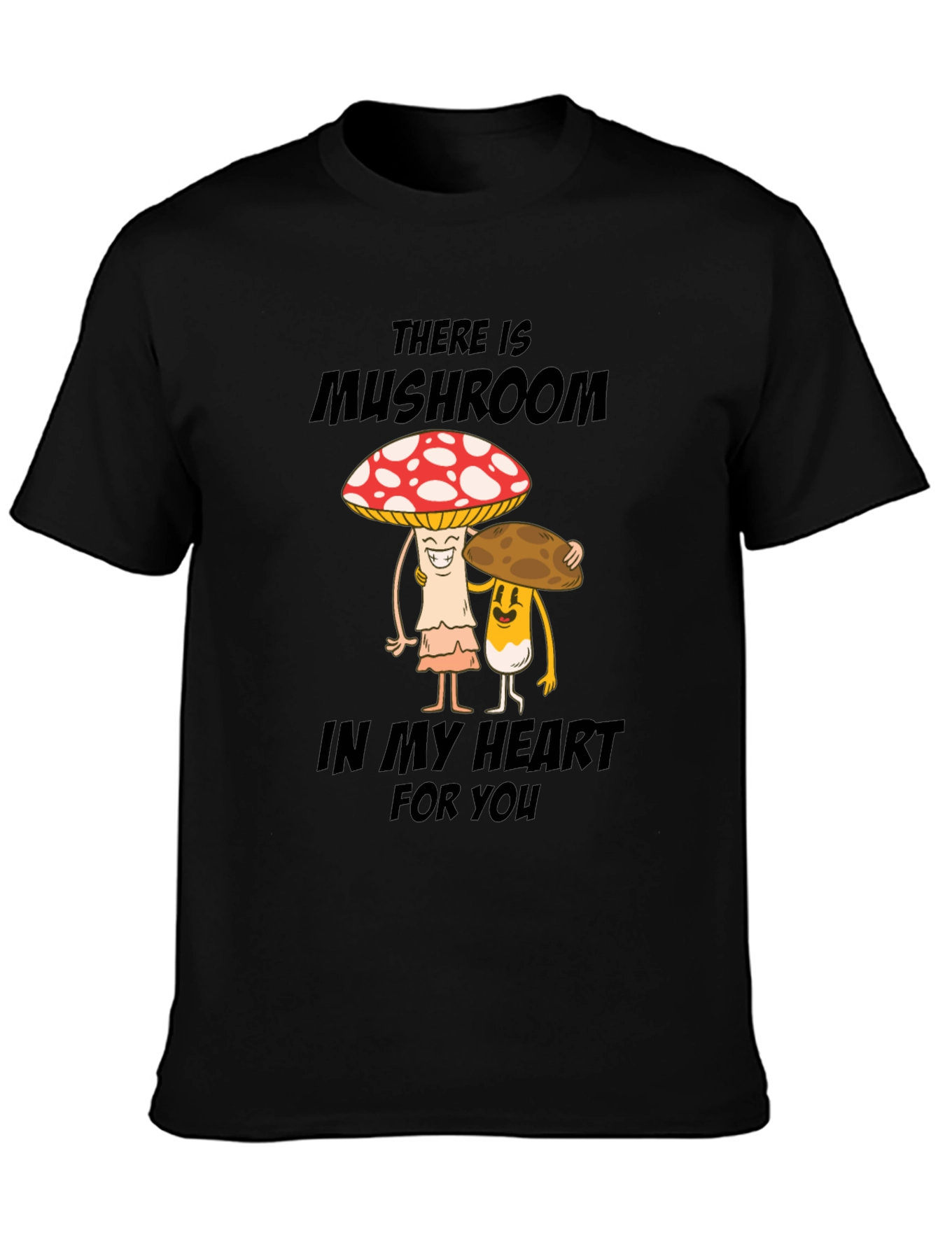 Mushroom Heart T-Shirt - Cute Cartoon Graphic Tee