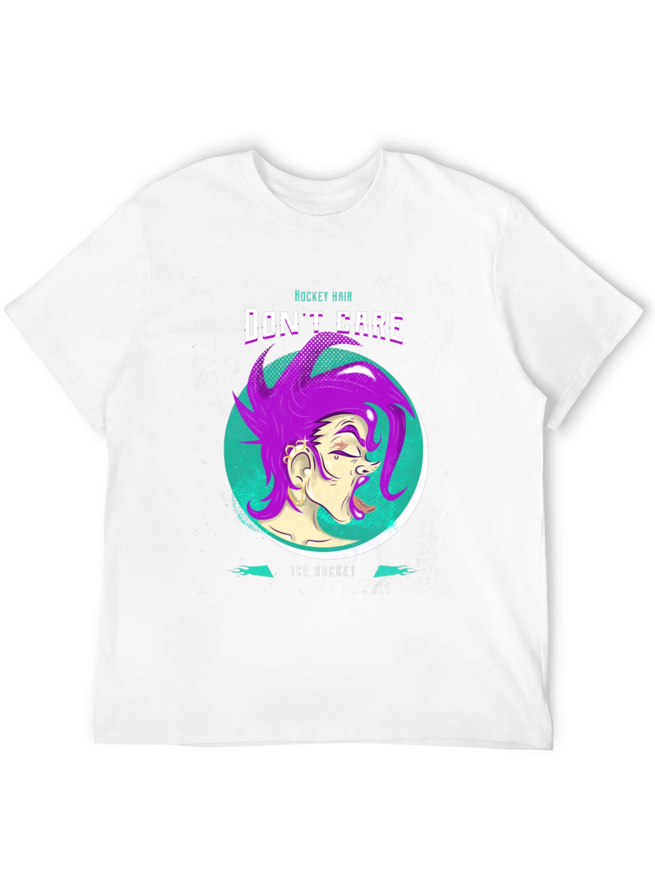 Hockey Hair Dont Care Graphic Tee