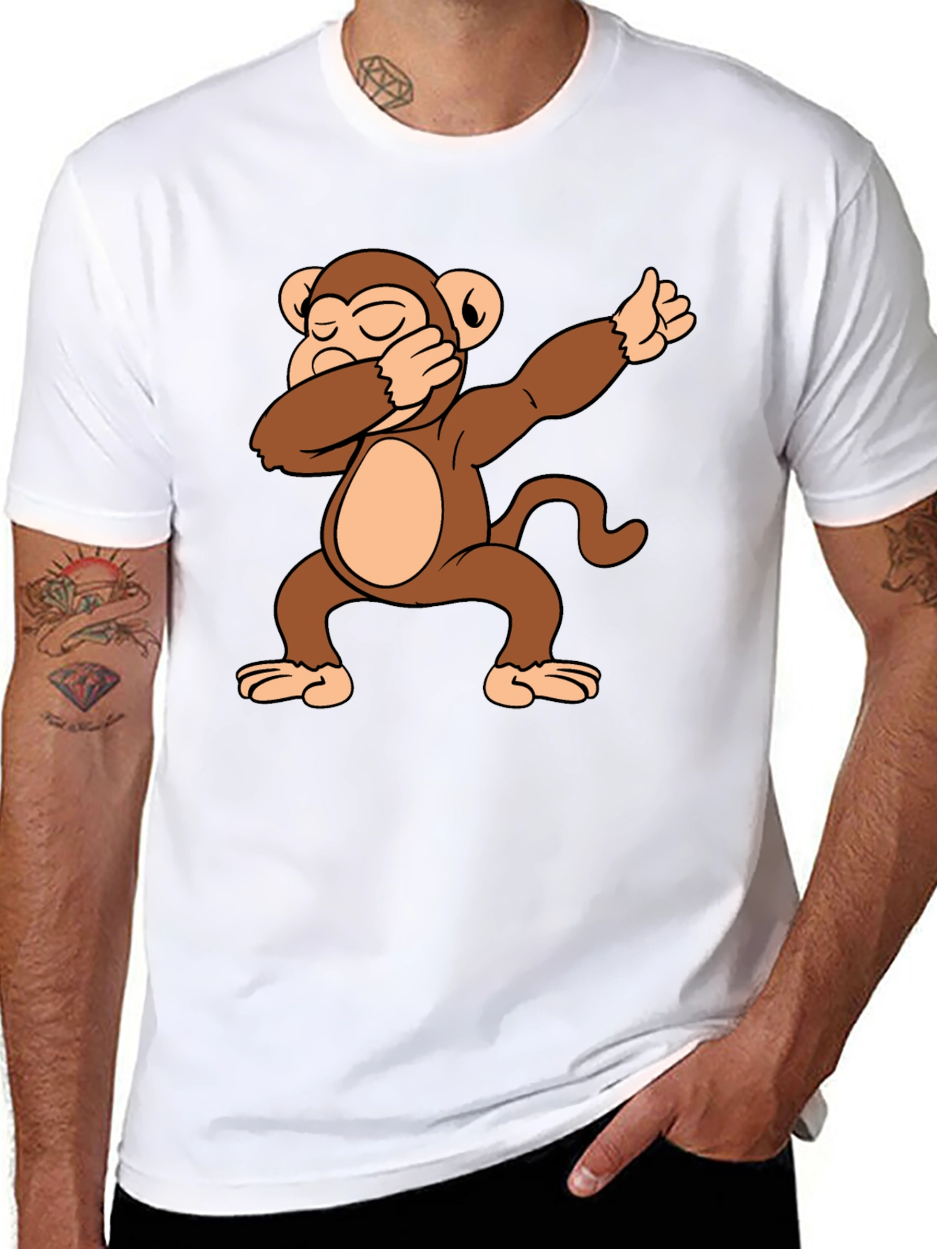 Dabbing Monkey Graphic T-Shirt